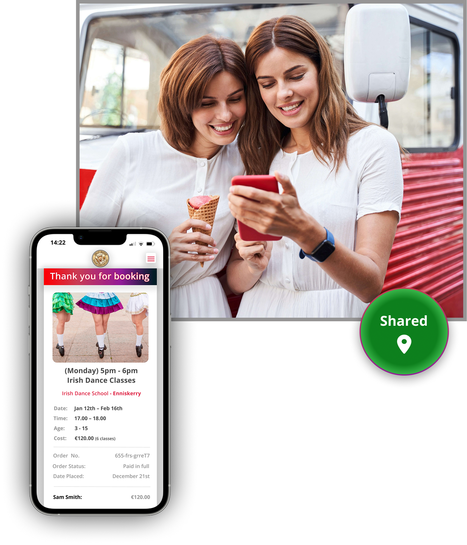 Mobile booking confirmation for a kids’ activity on Activity Time